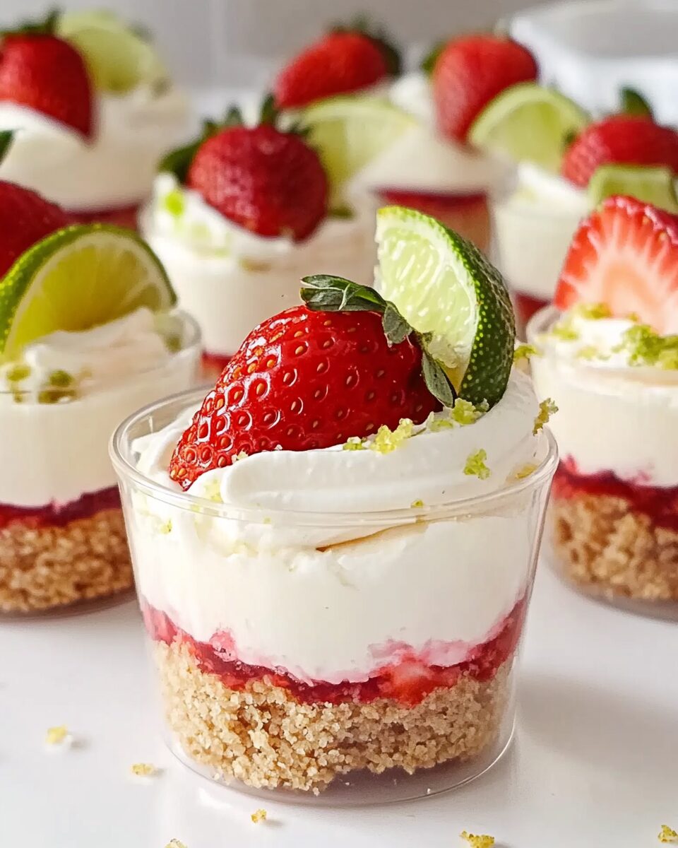 Strawberry Key Lime Cheesecake Cups