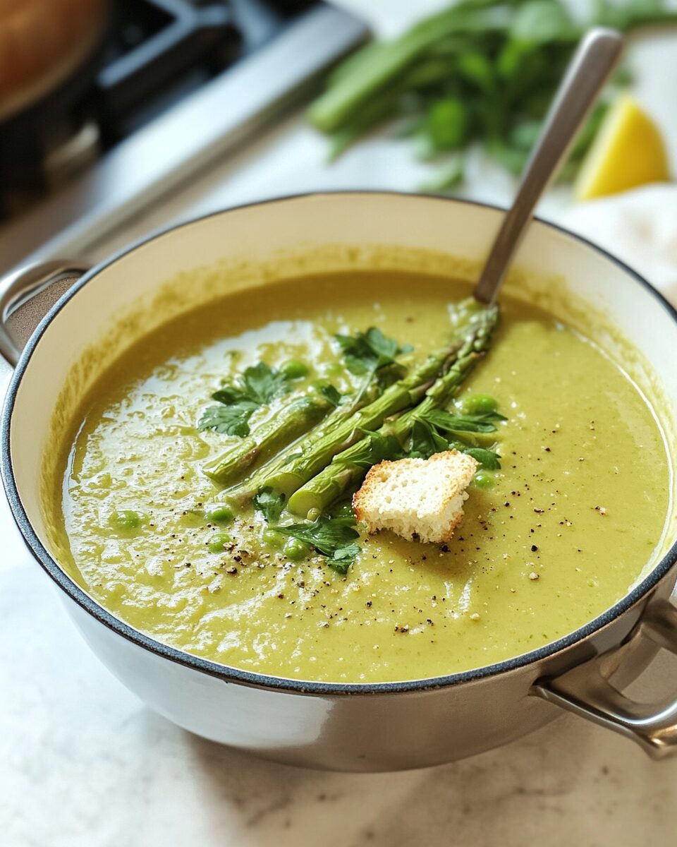 Creamy Asparagus and Pea Soup