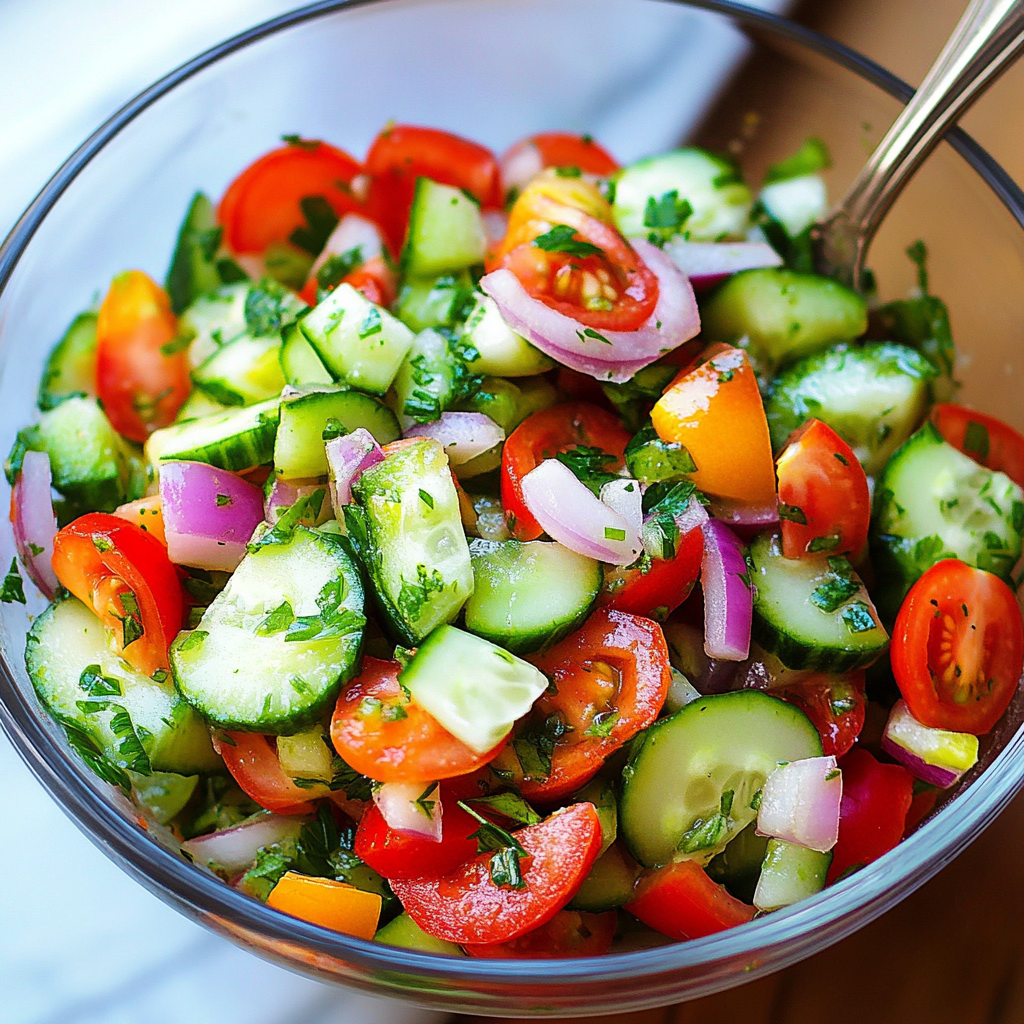 Fresh Tomato, Onion & Cucumber Salad