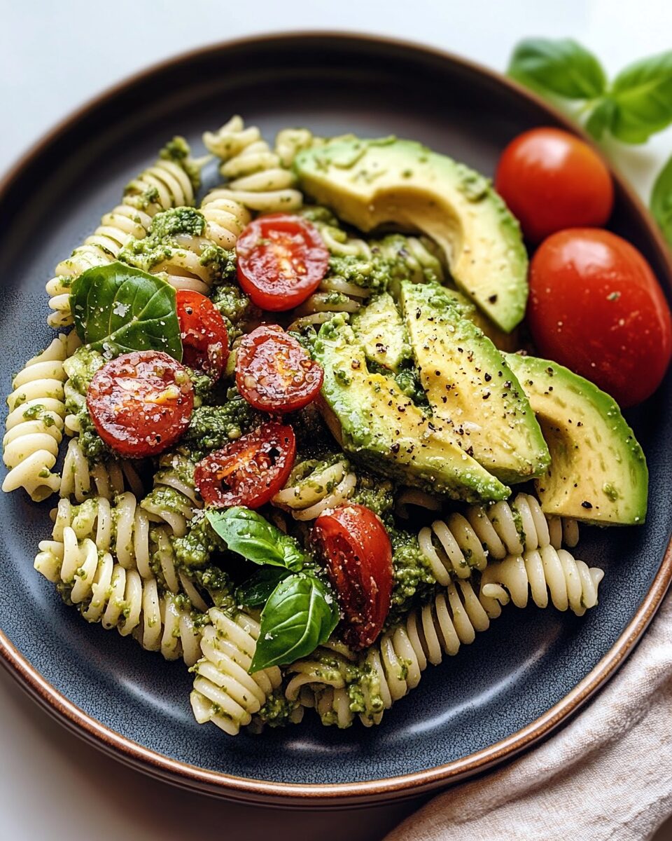 Avocado Pesto Pasta Salad