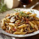 Penne with Pancetta and Mushrooms