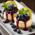 Mini Lemon Blueberry Cheesecakes