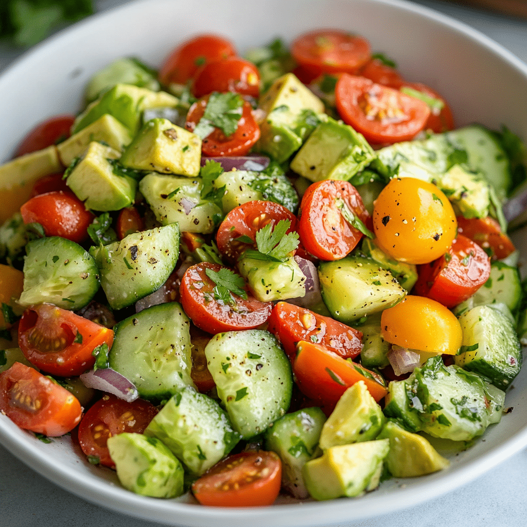 Cucumber, Tomato, and Avocado Salad