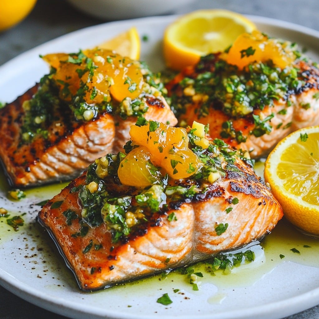 Grilled Salmon with Citrus Salsa Verde