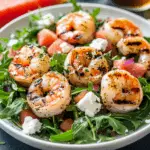 Grilled Shrimp Arugula and Watermelon Salad