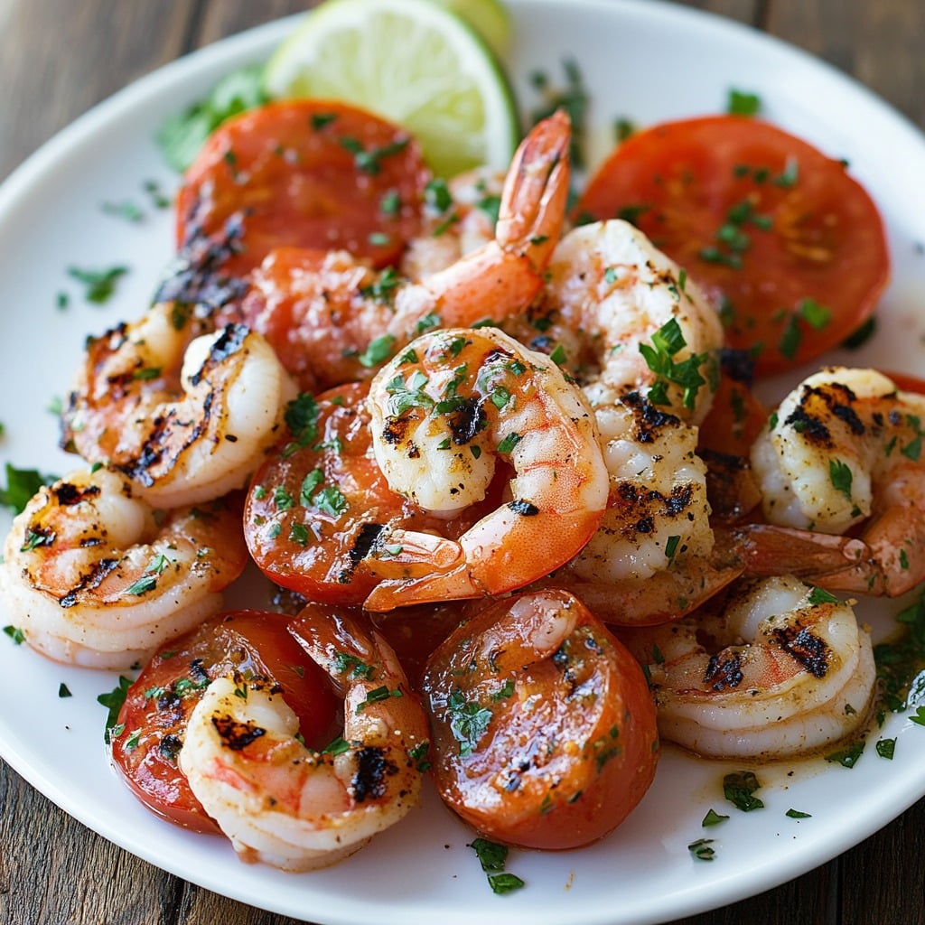 Grilled Shrimp with Smoky Grilled Tomato Cocktail Sauce