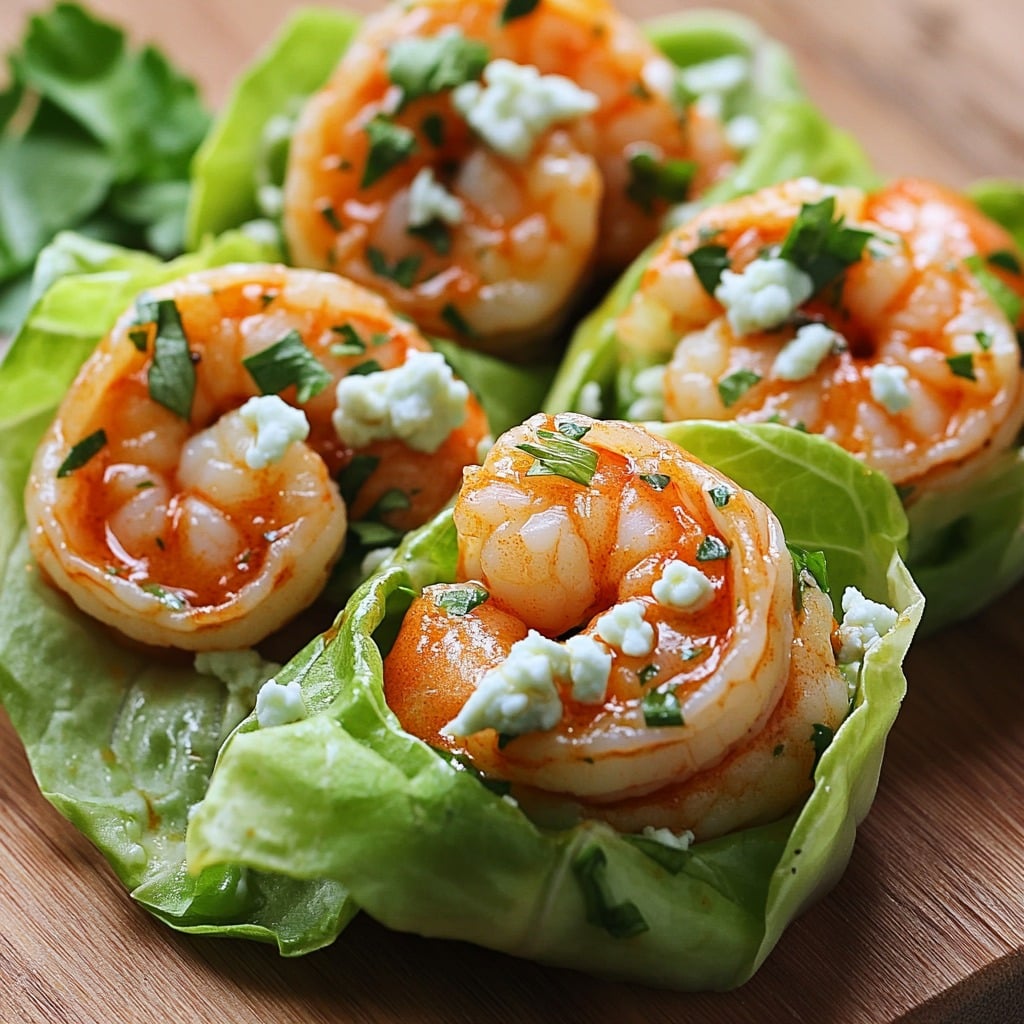 Buffalo Shrimp Lettuce Wraps