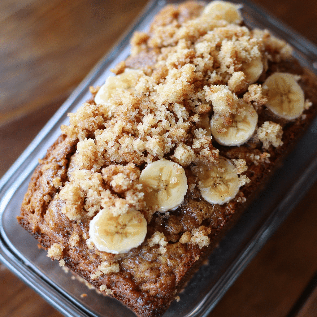 High Altitude Banana Bread with Crumb Topping