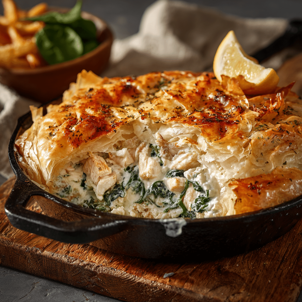 Creamy Chicken Spanakopita Bake