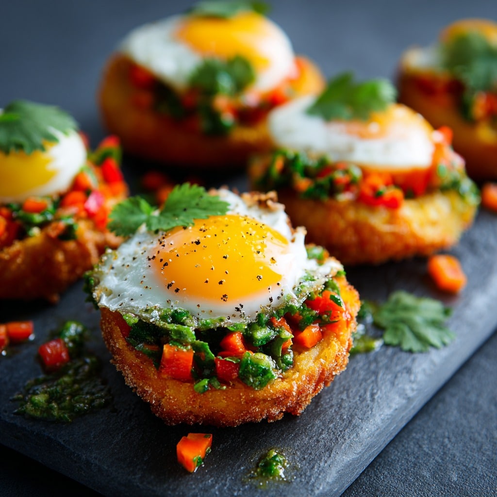 Egg Pepper Rings with Carrot Salsa