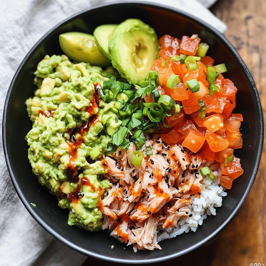 Spicy Tuna Guacamole Bowls