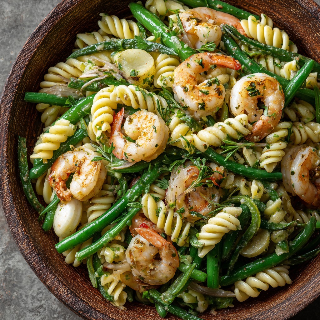 Summery Shrimp and Green Bean Pasta Salad