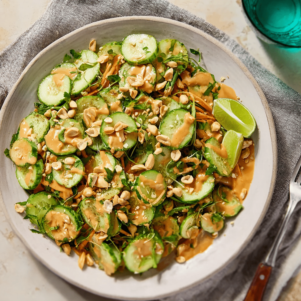 Crisp Cucumber Salad with Peanut Dressing