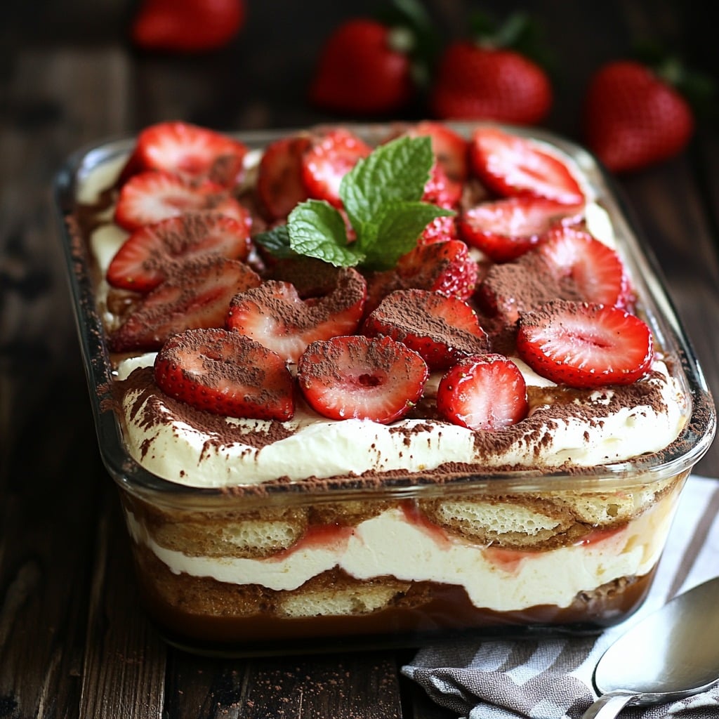 Strawberries and Cream Tiramisu