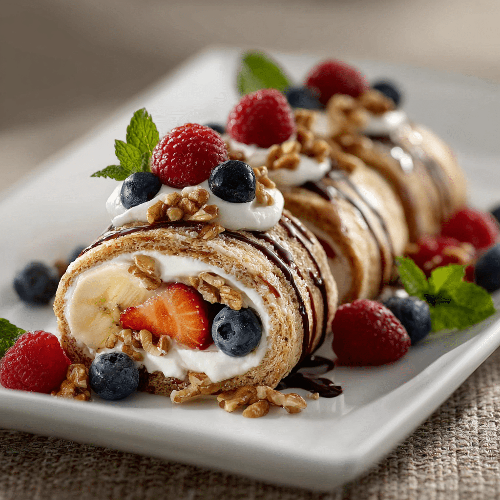 Nutty Banana Berry Roll-Ups