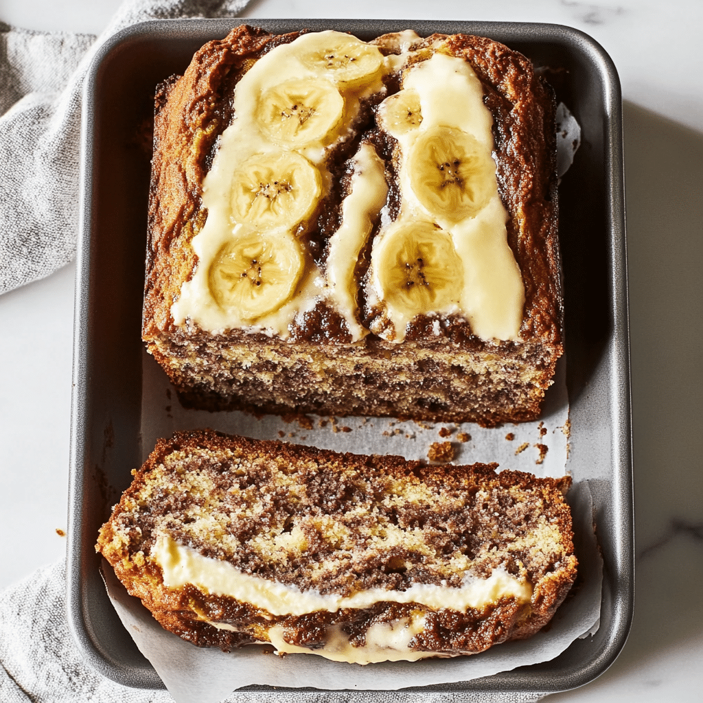 Cheesecake-Stuffed Banana Bread