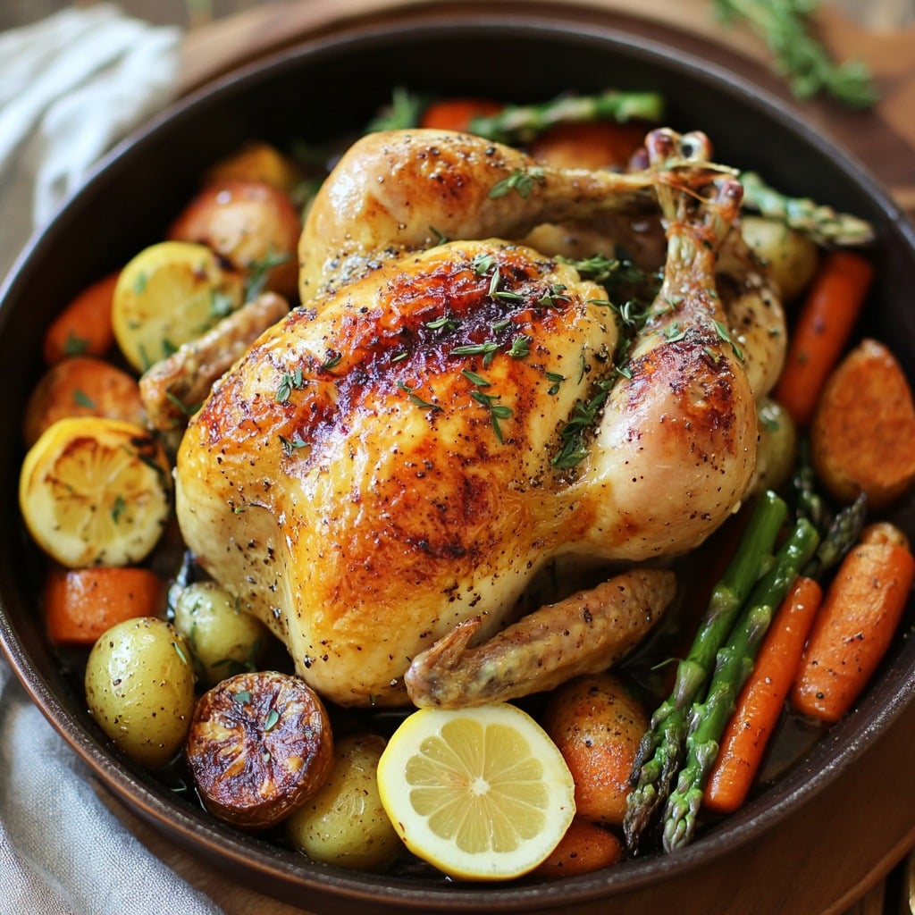 Roast Chicken with Spring Vegetables
