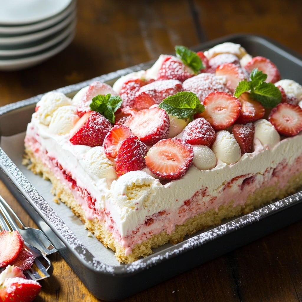Strawberry Shortcake Ice Cream Cake