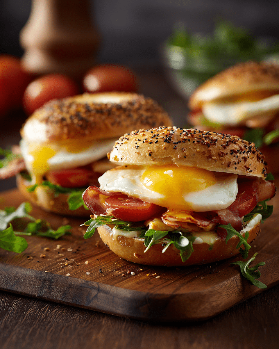 Mini Breakfast Bagel Sandwiches