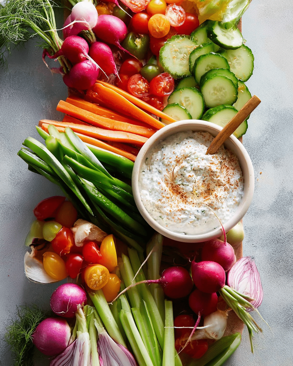 A Healthy and Festive Touch for Rosh Hashanah: Crudité Platter with Tzatziki Sauce