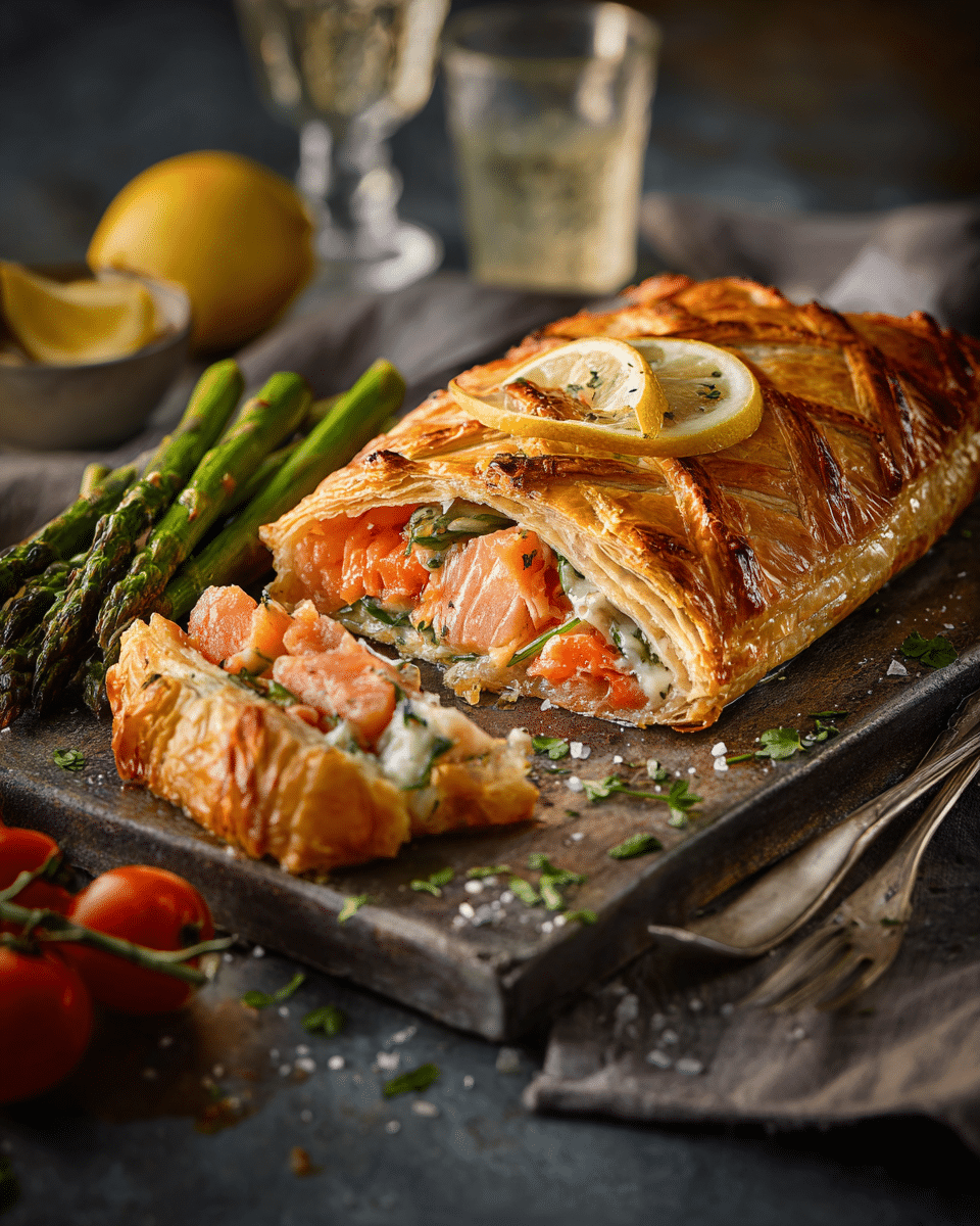Salmon En Croute in Flaky Pastry for Rosh Hashanah