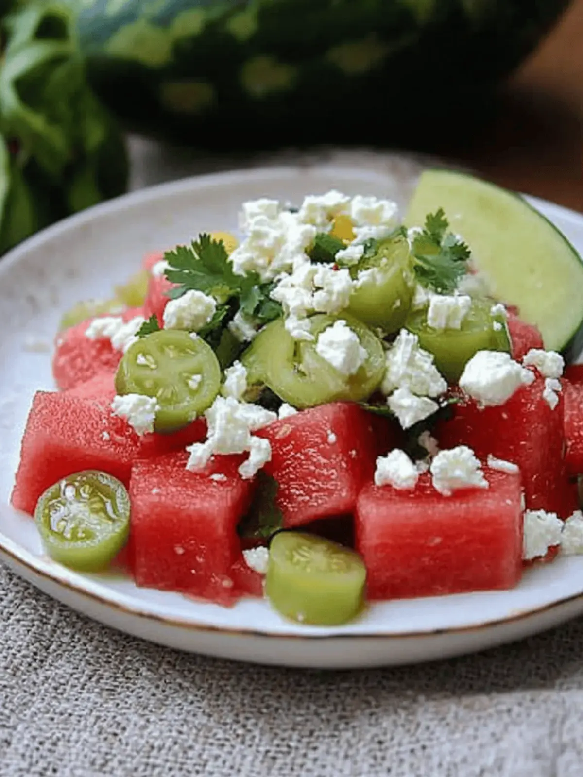 Summertime Watermelon and Tomatillo Salad