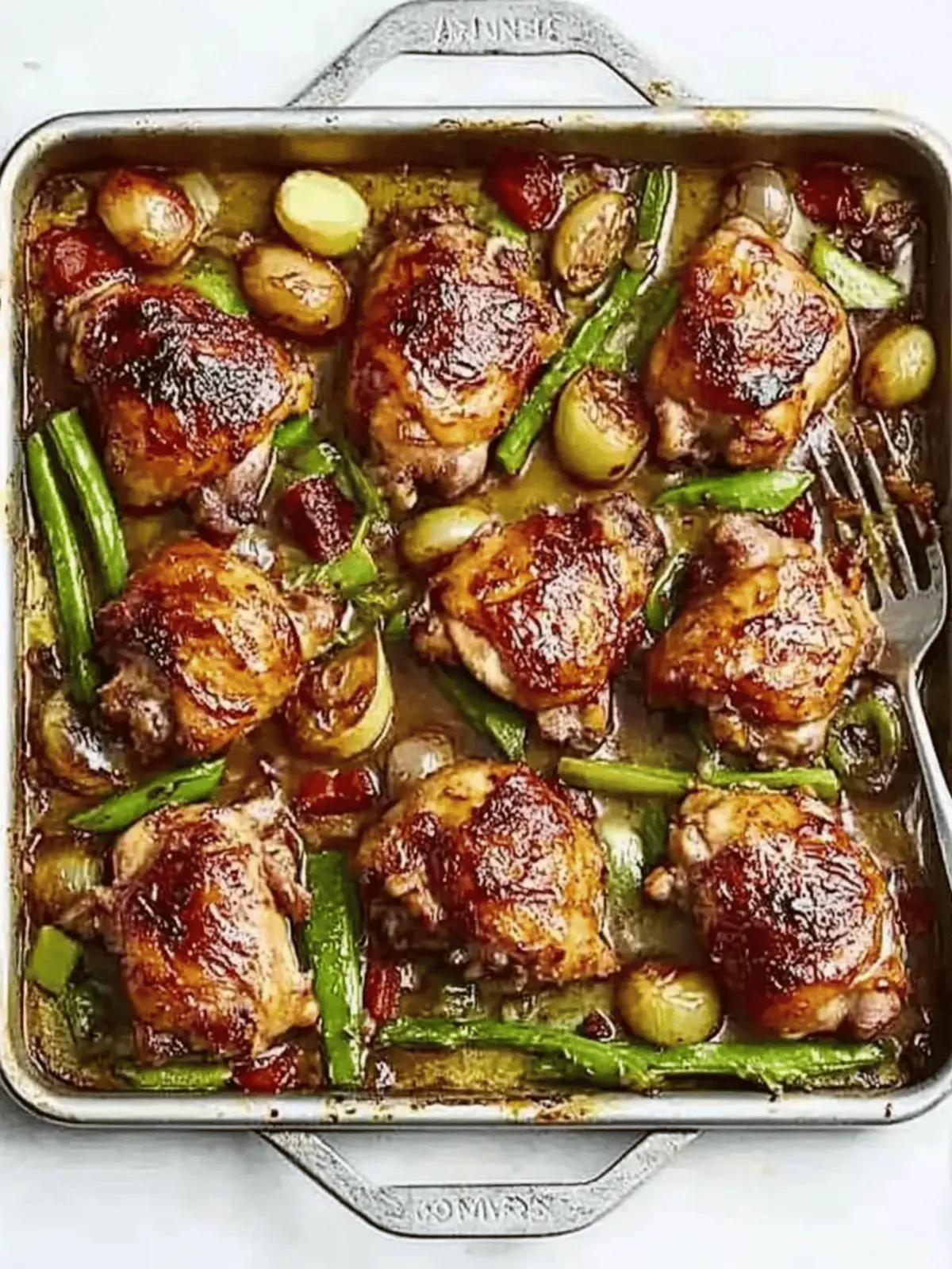 Sticky Chinese five-spice chicken traybake