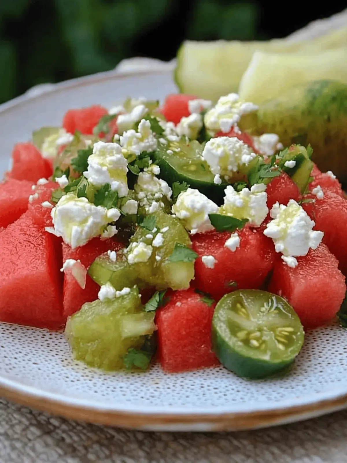 Summertime Watermelon and Tomatillo Salad