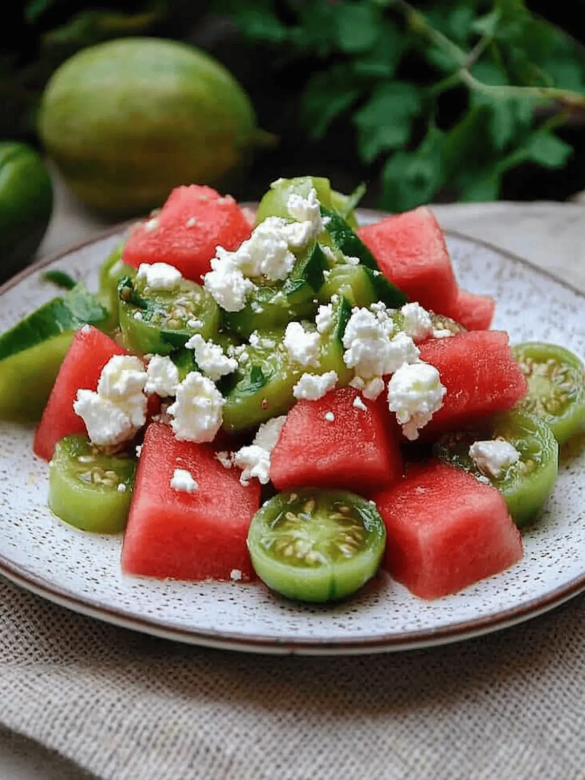 Summertime Watermelon and Tomatillo Salad
