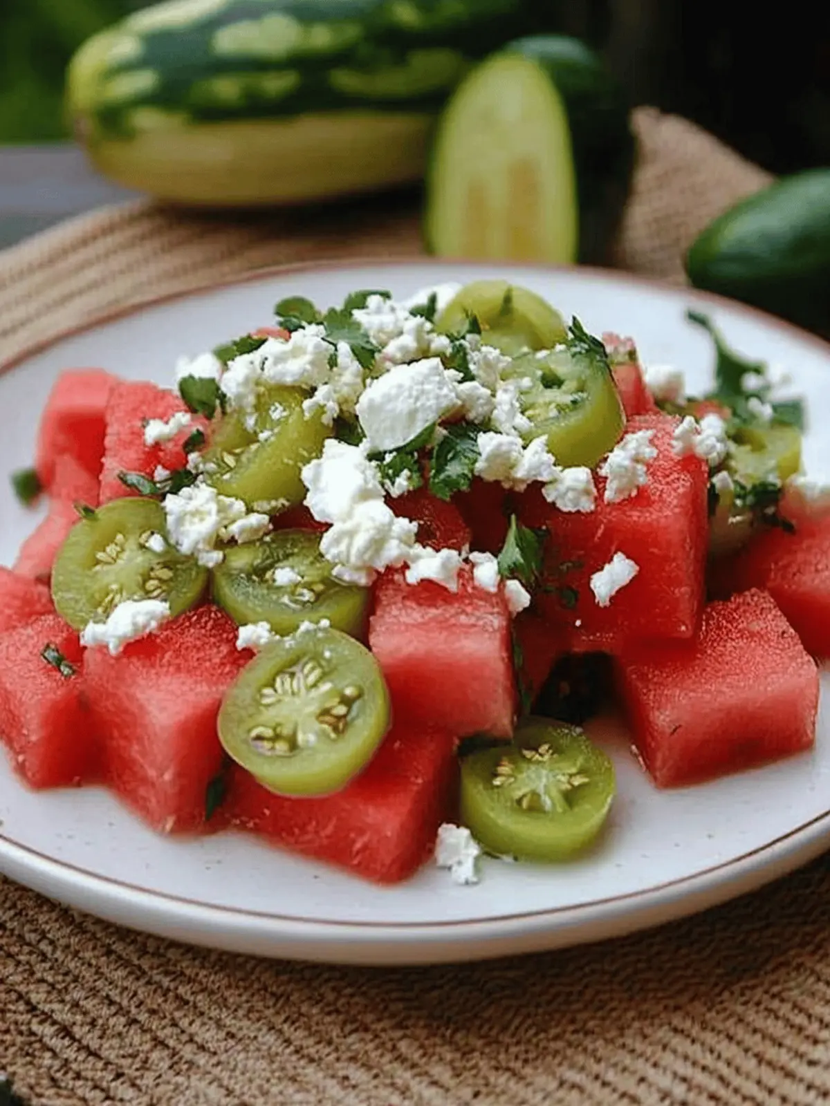 Summertime Watermelon and Tomatillo Salad