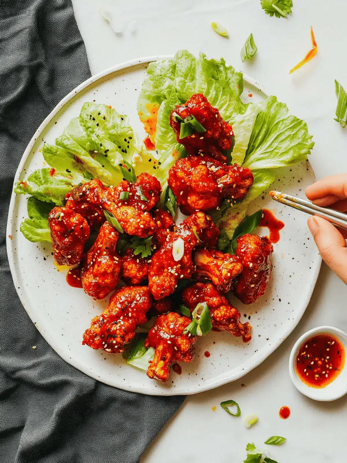 Spicy Korean-Style Cauliflower Wings