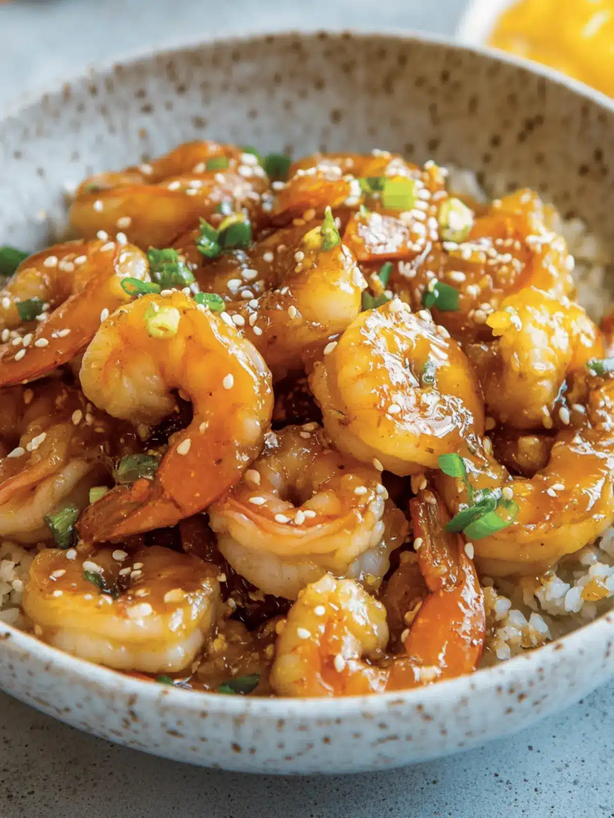 Spicy Honey Orange Shrimp (Xiang La Fengmi Xia)