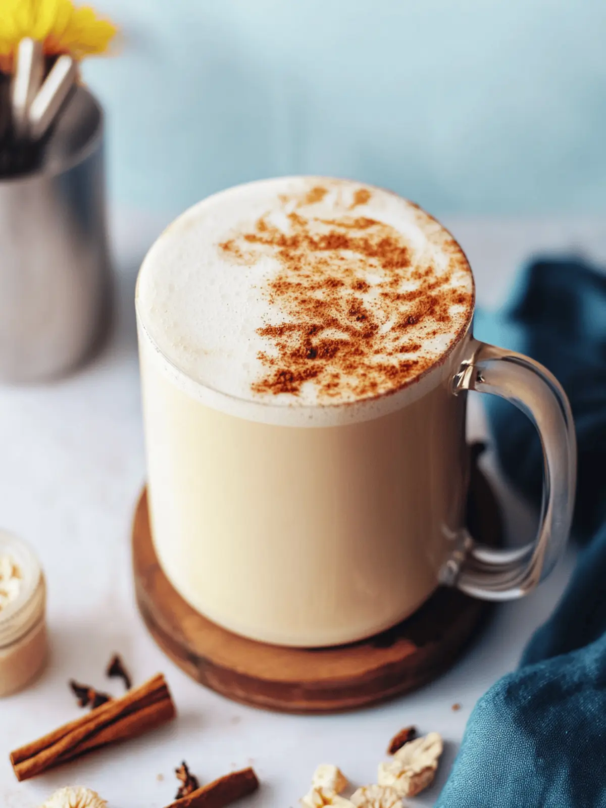 Cinnamon Vanilla Dandelion Tea Latte