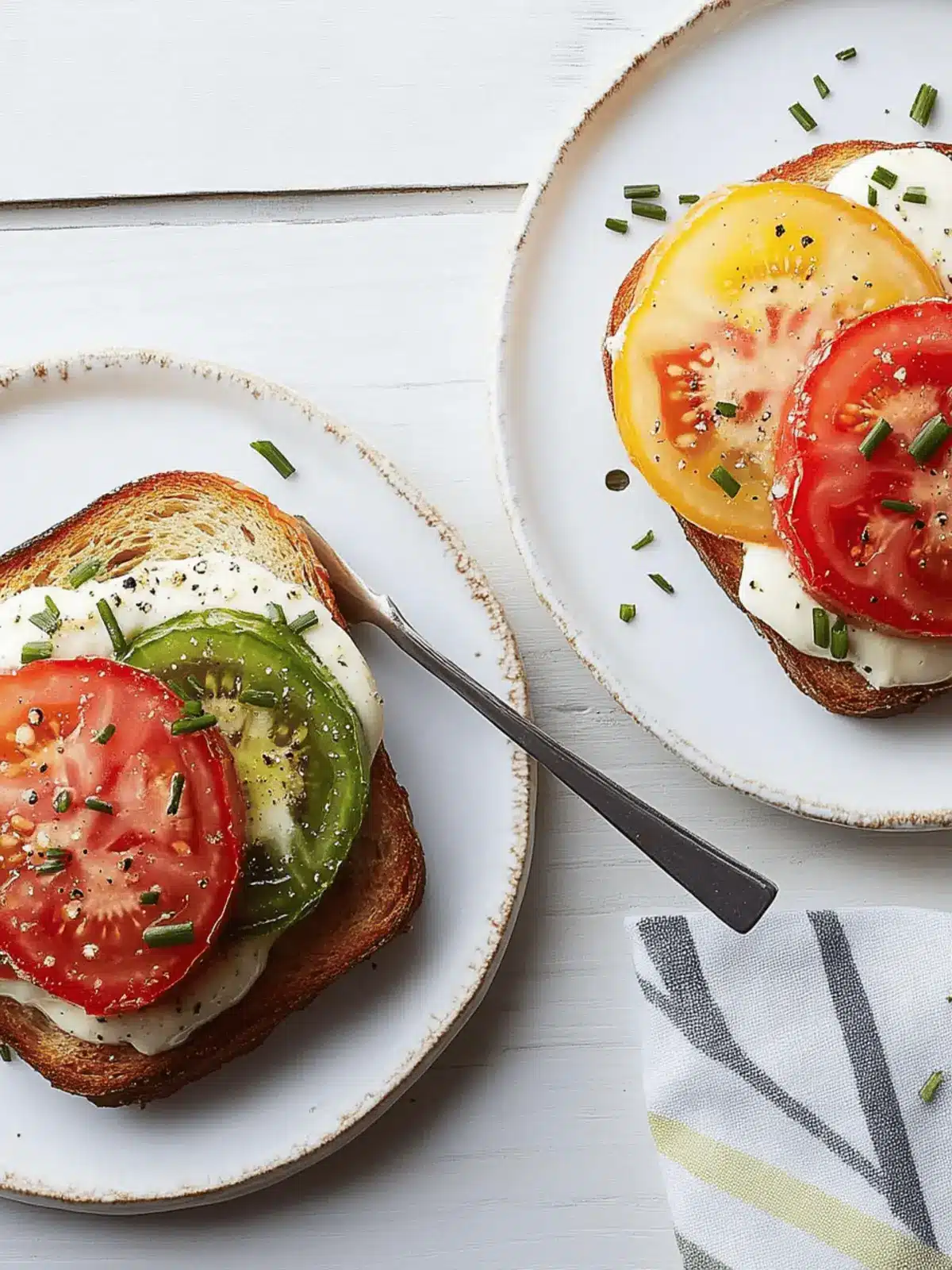 Classic Tomato Toast with Mayonnaise and Chives