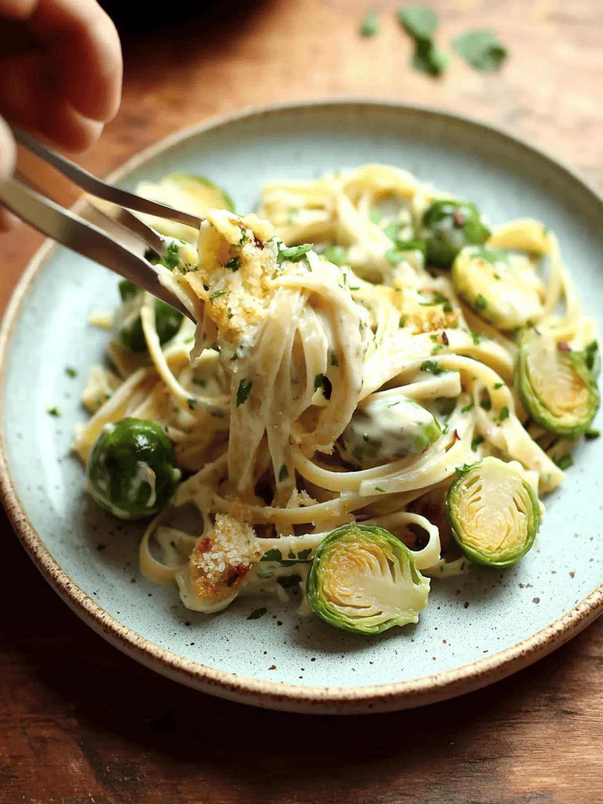 Garlic & White Wine Pasta with Brussels Sprouts