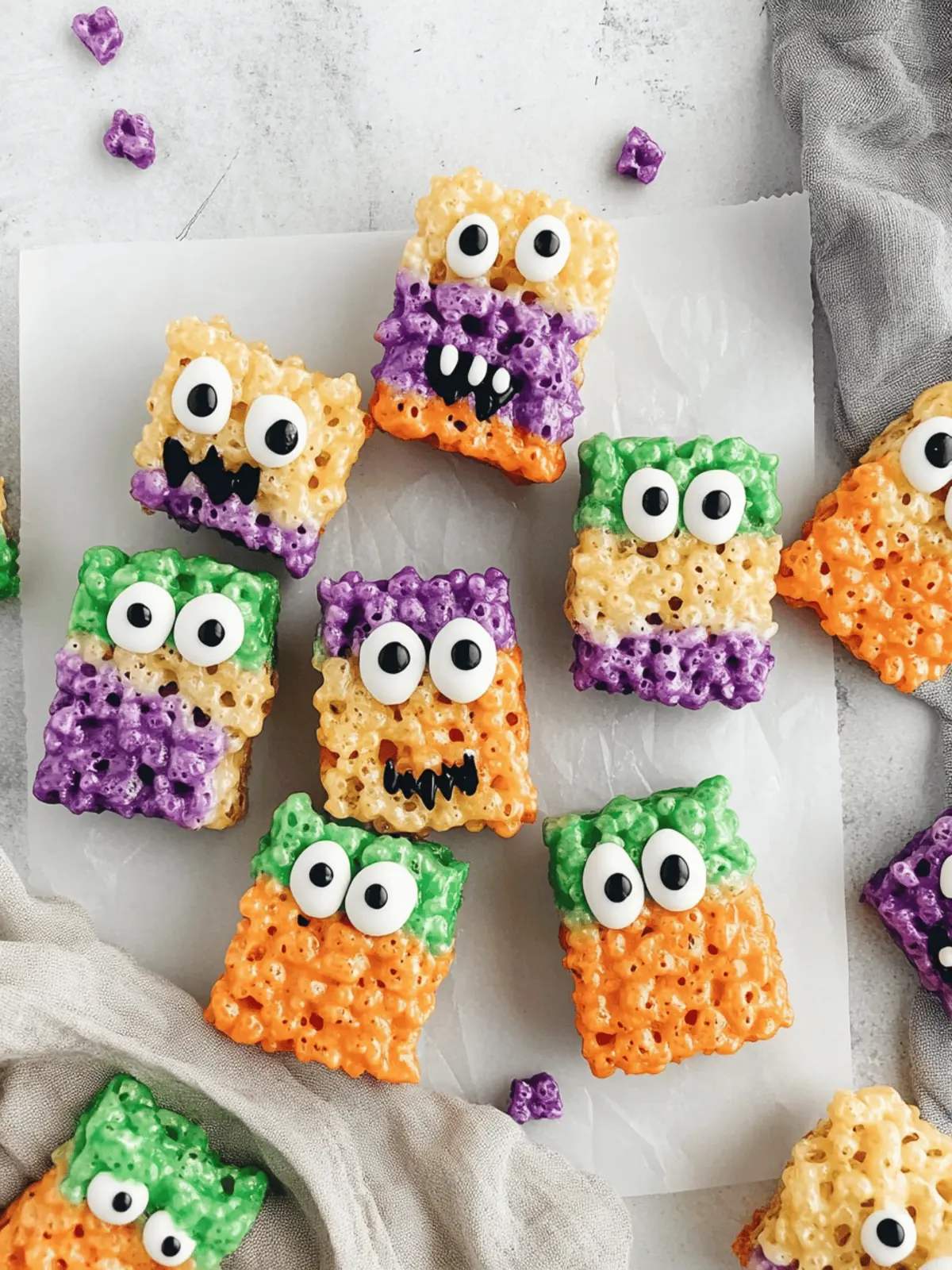 Easy Rice Krispie Monster Treats