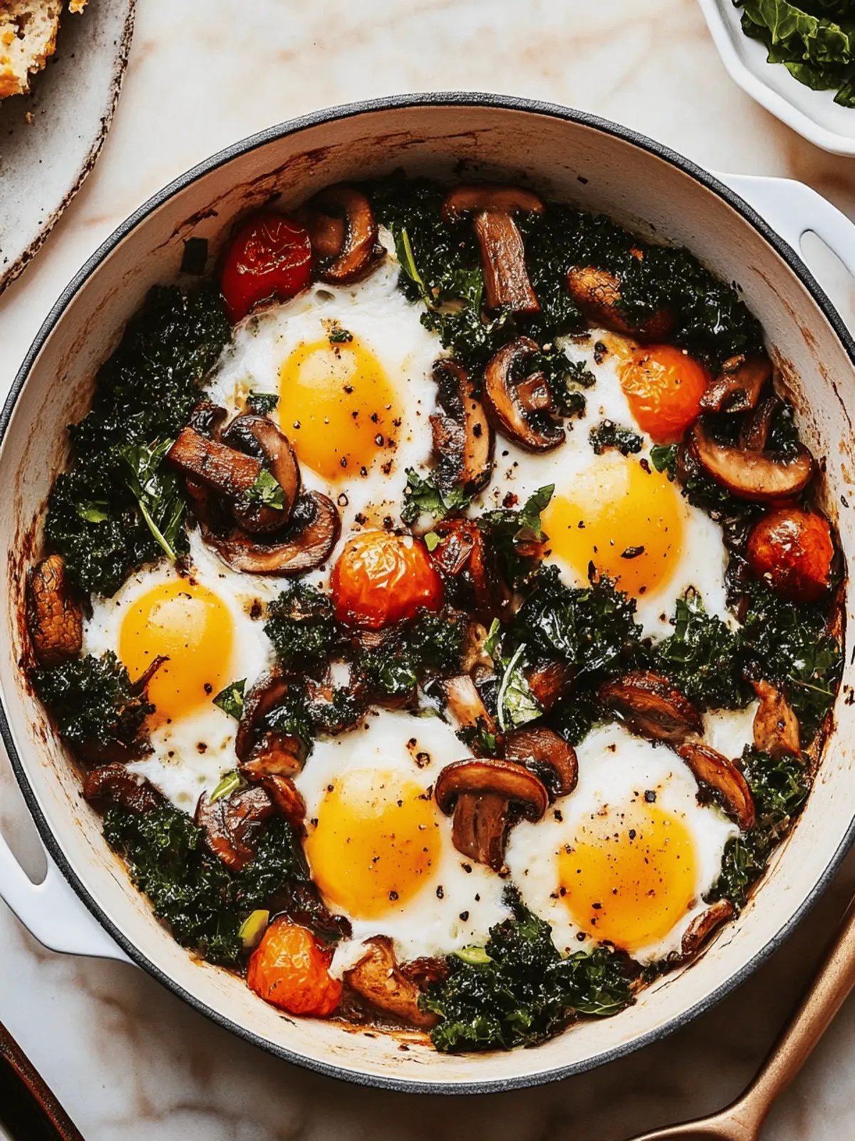 Mushroom and Kale Breakfast Skillet