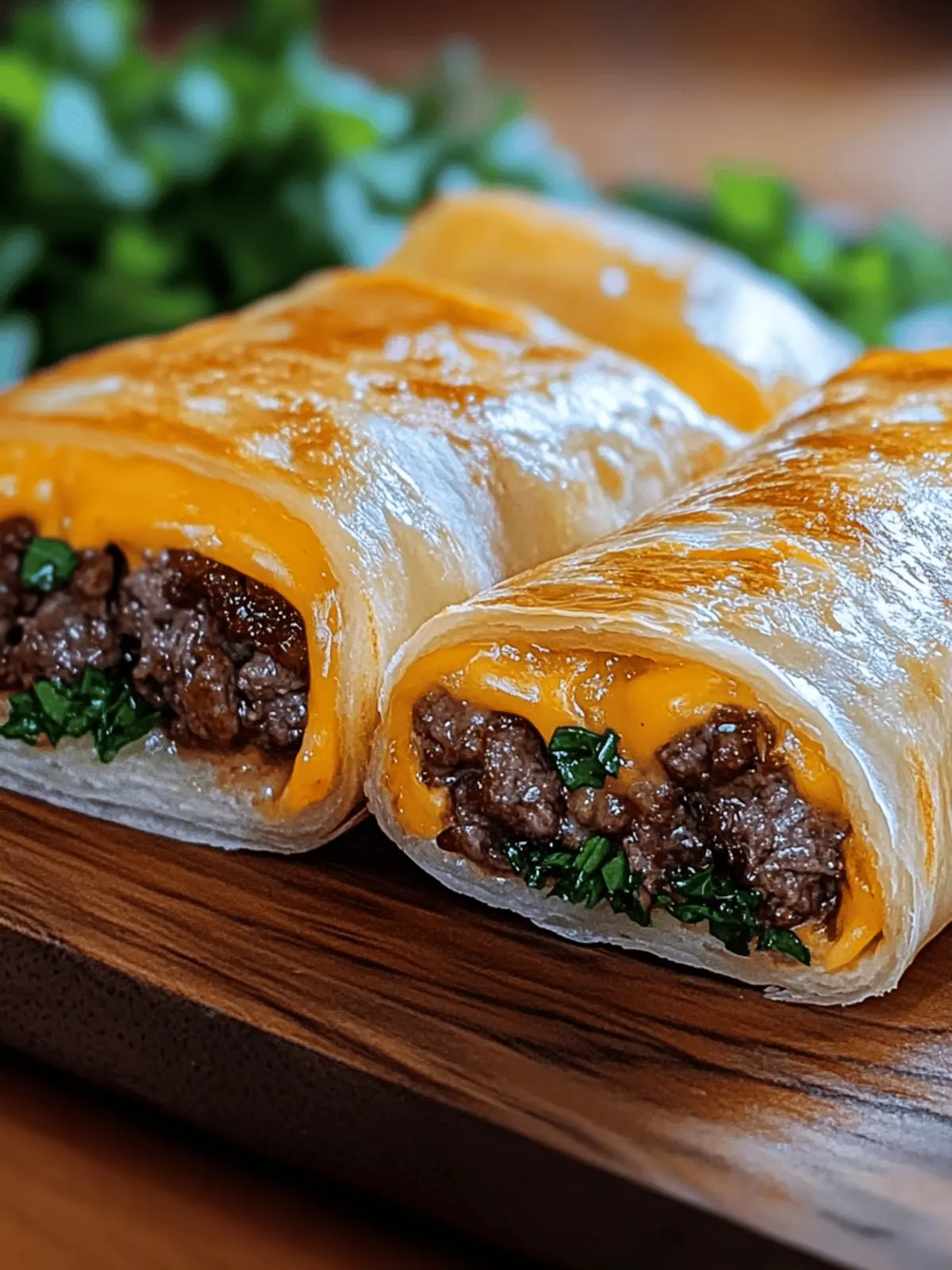 Easy Garlic Butter Beef Cheeseburger Rollups