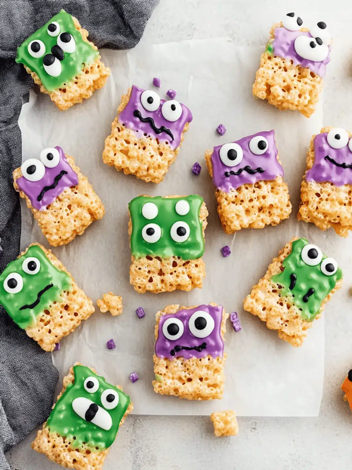 Easy Rice Krispie Monster Treats