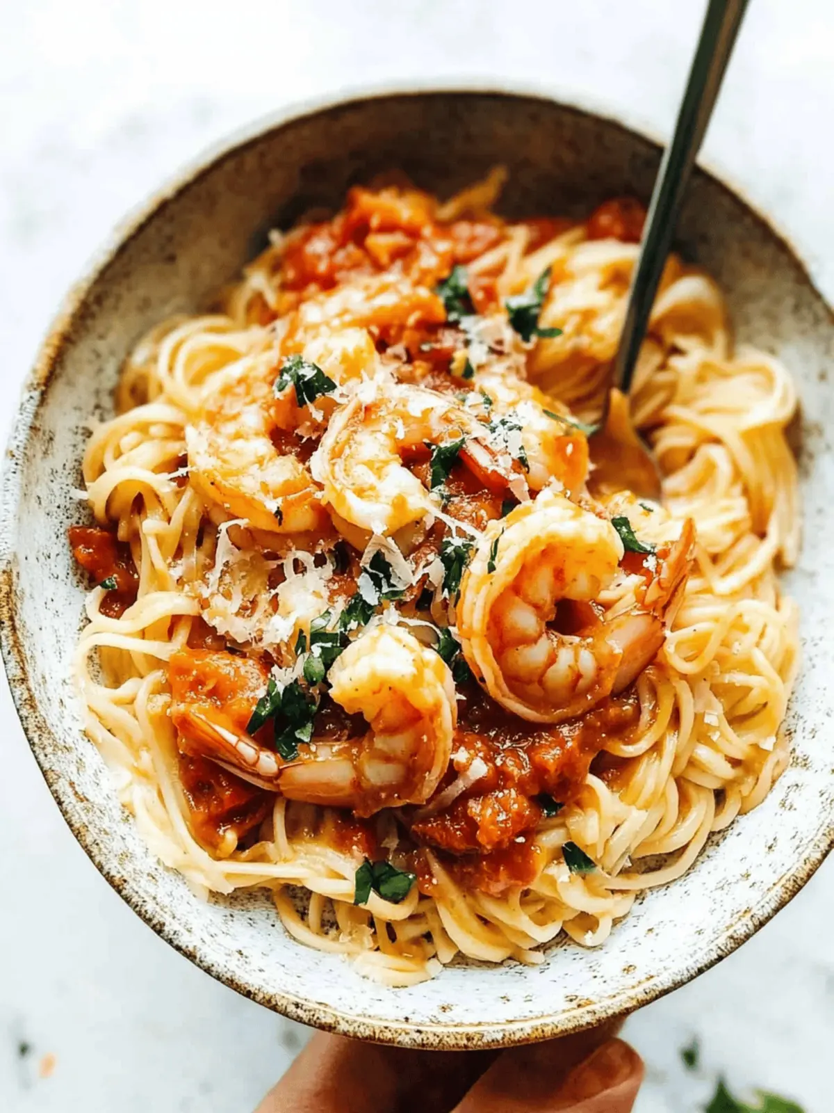 Garlic Butter Capellini Pomodoro with Shrimp