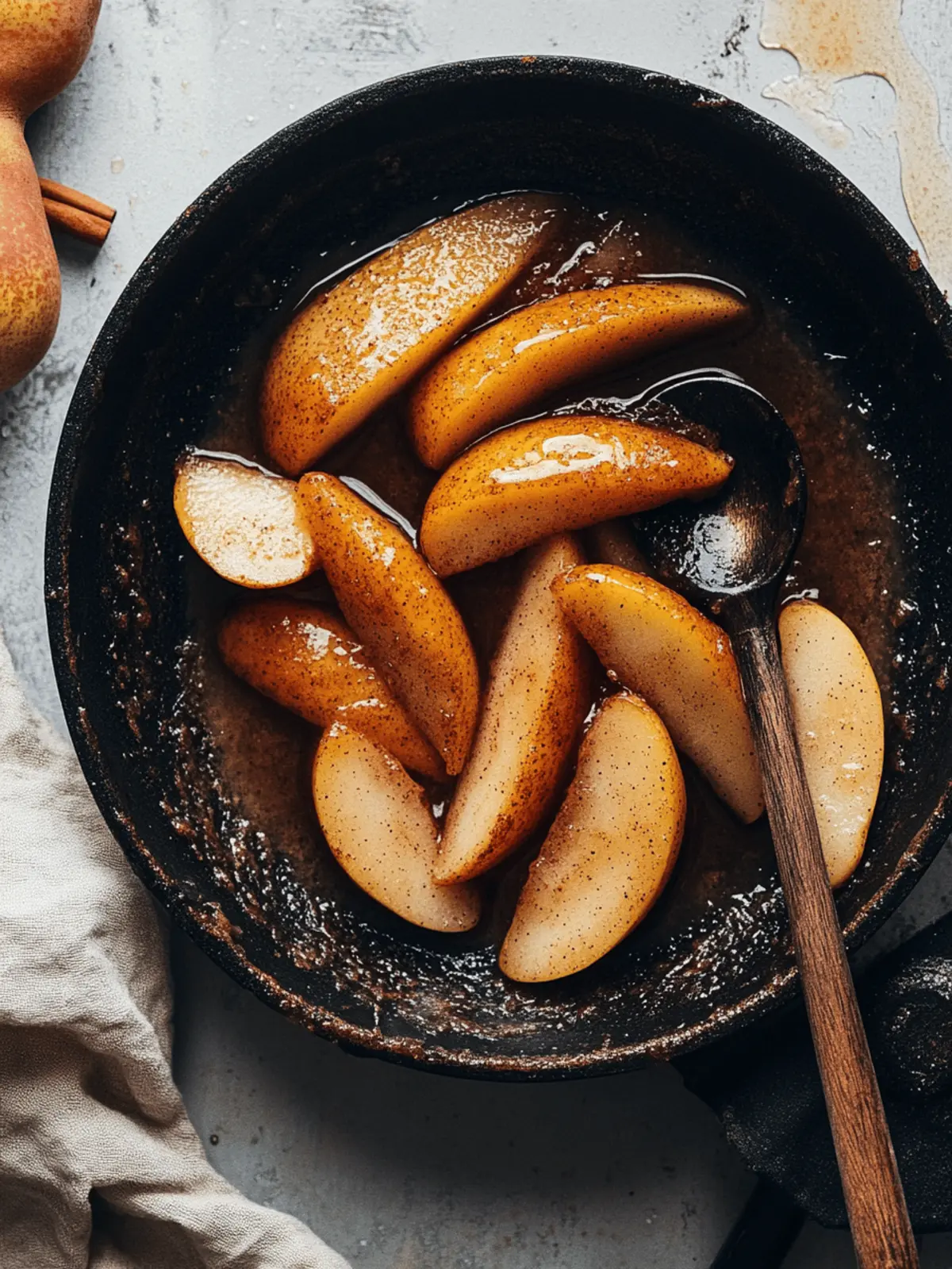 Caramelized Cinnamon-Spiced Pears