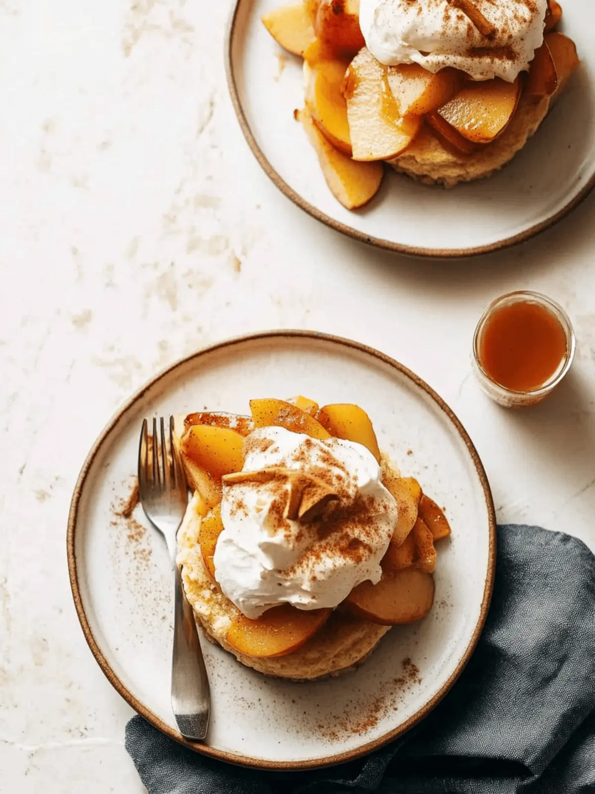 Pumpkin Shortcakes with Cinnamon Apples and Maple Whipped Cream Cheese