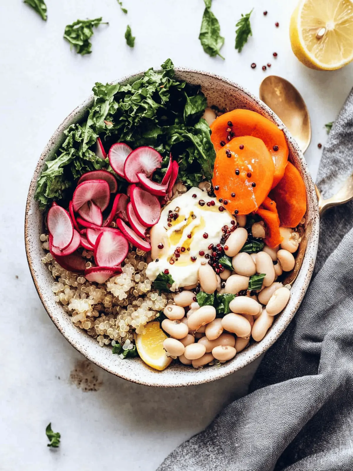Spring Buddha Bowl with Quinoa & Lemony White Beans