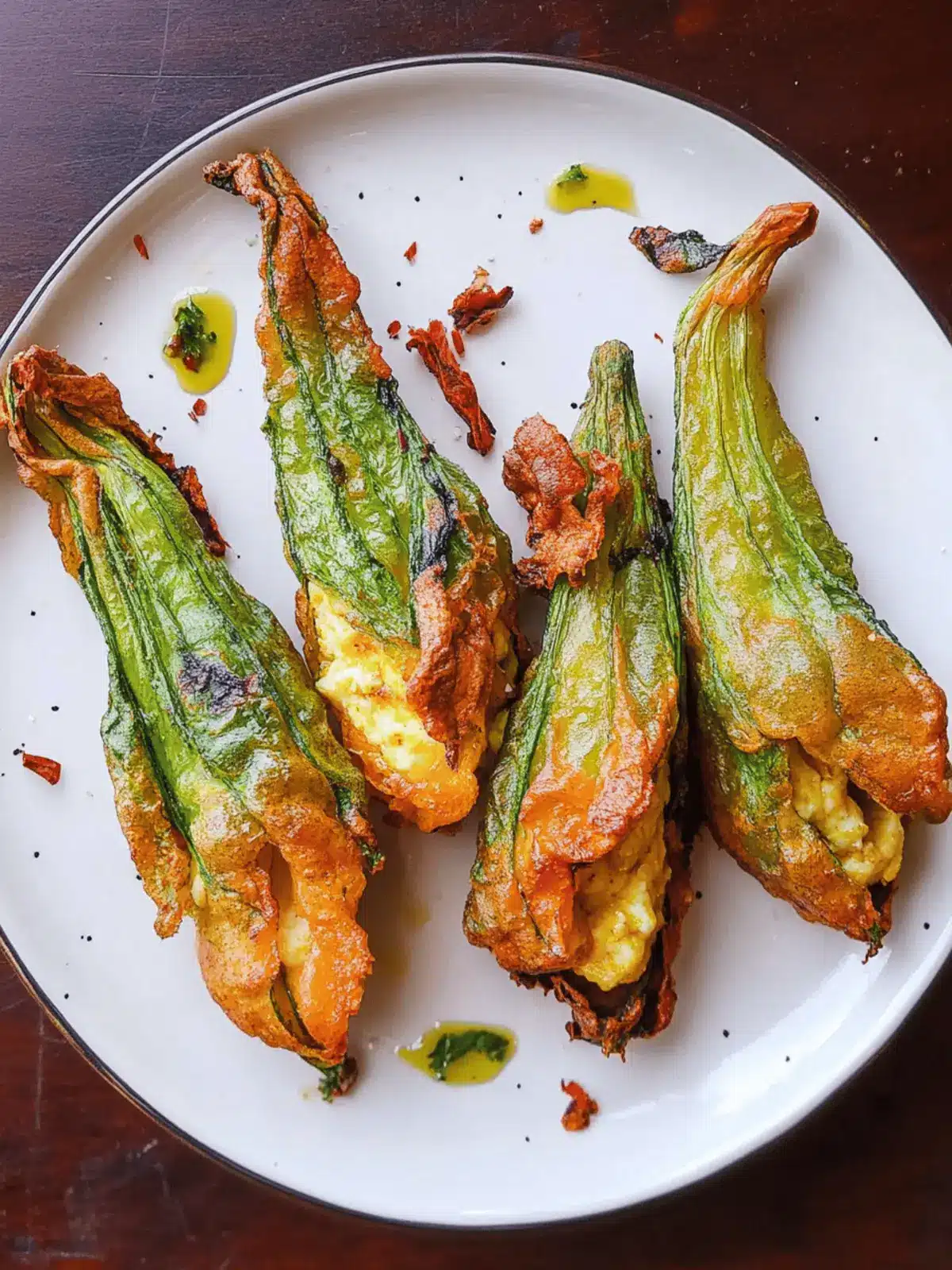Fried Ricotta-Stuffed Squash Blossoms