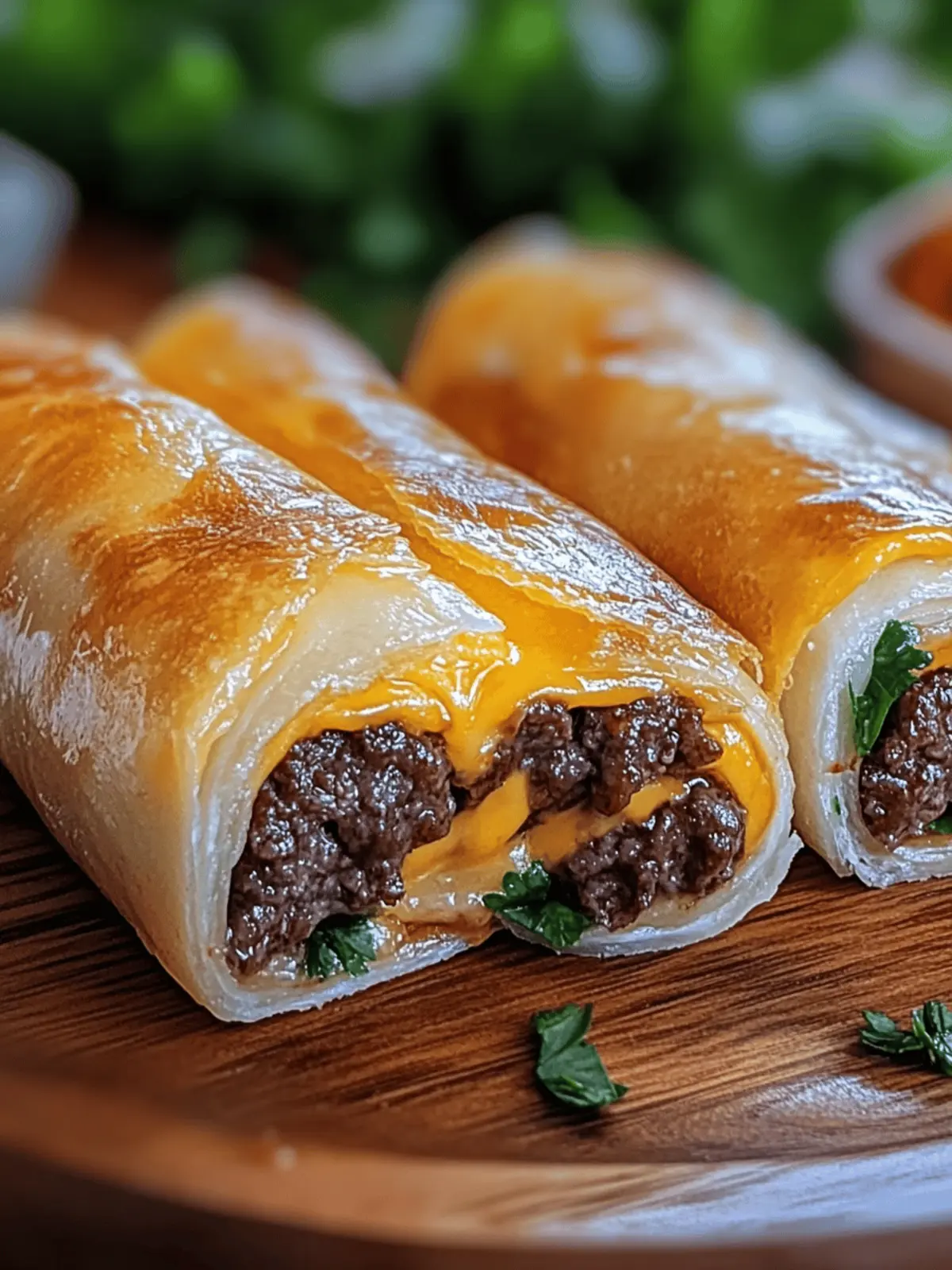 Easy Garlic Butter Beef Cheeseburger Rollups