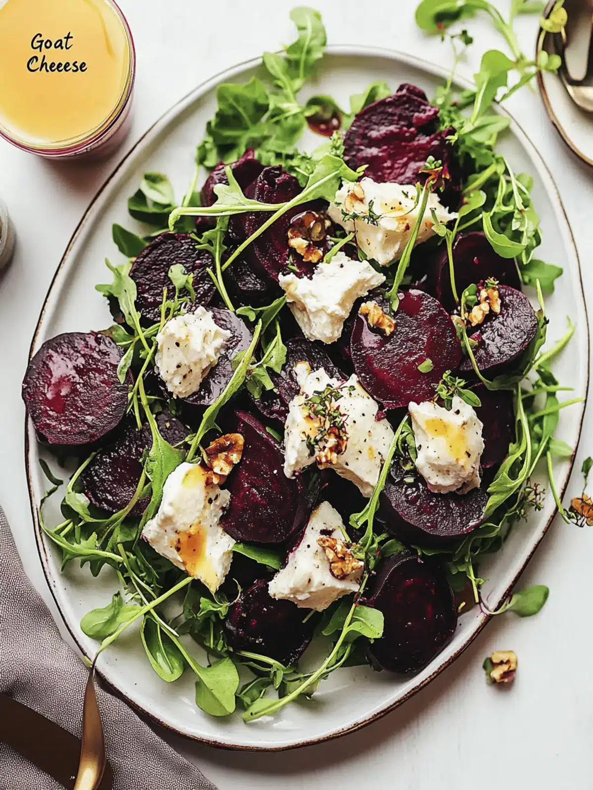 Roasted Beet Salad with Vegan “Goat Cheese”