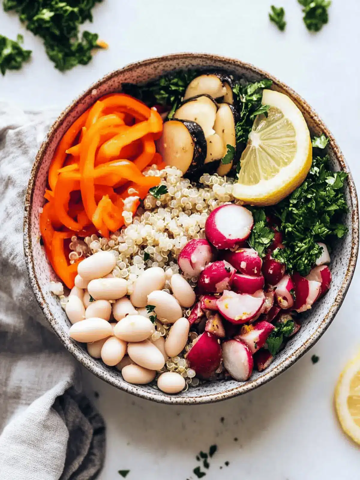 Spring Buddha Bowl with Quinoa & Lemony White Beans
