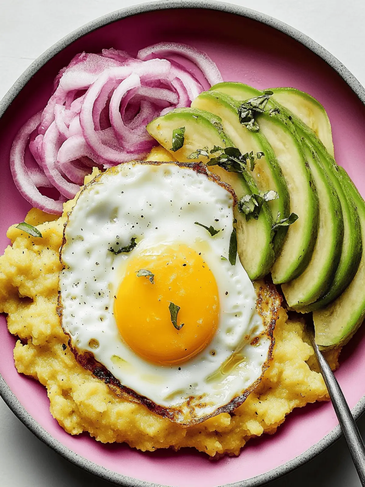 Mashed Plantains With Fried Eggs (Mangú de Plátanos)