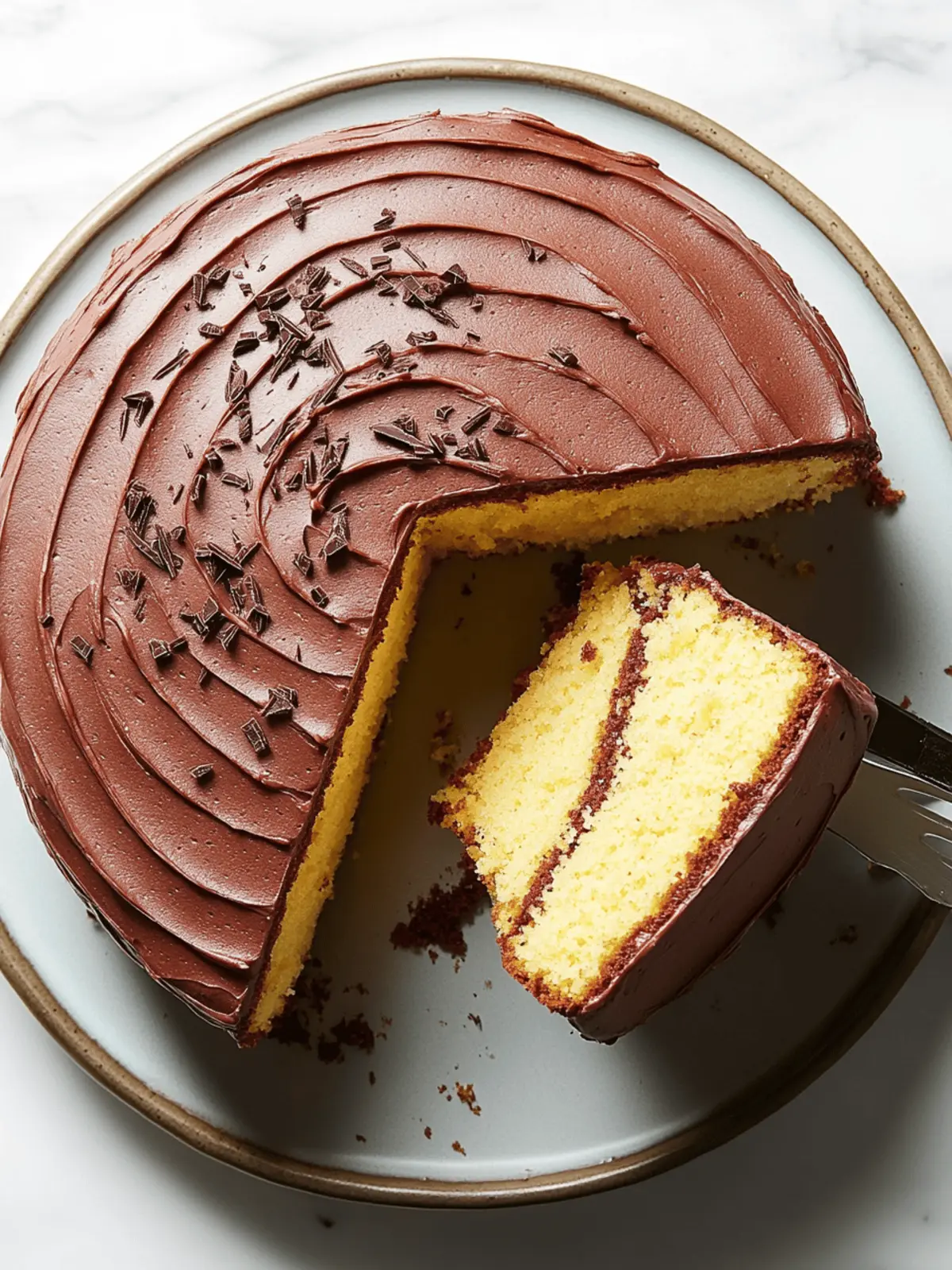 Super-Moist Yellow Cake With Rich Chocolate Frosting