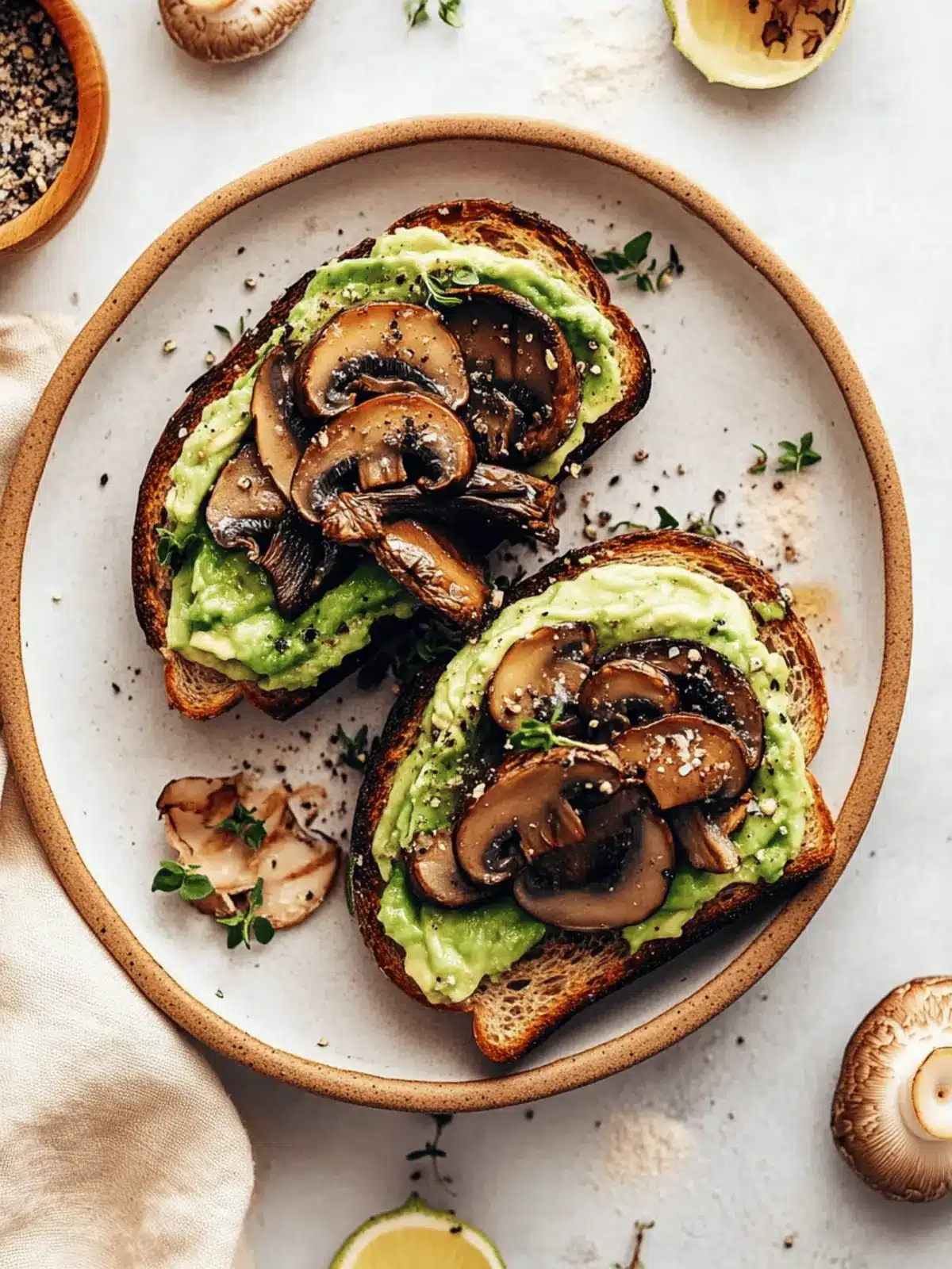 10-Minute Mushroom Avocado Toast